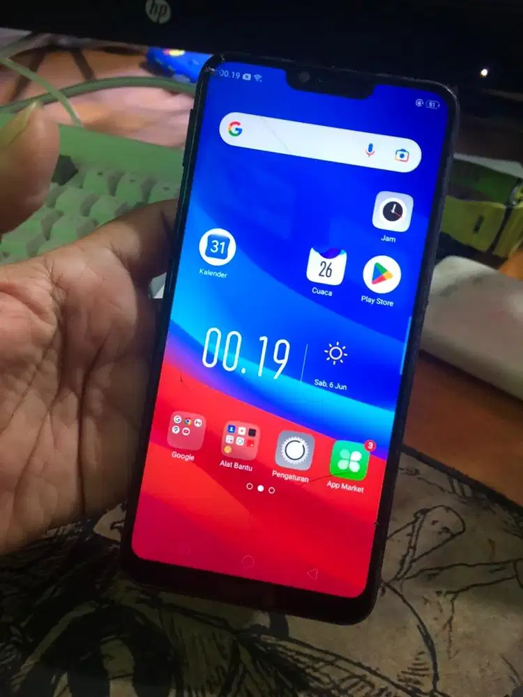 Oppo a3s 3/32 bekas retak