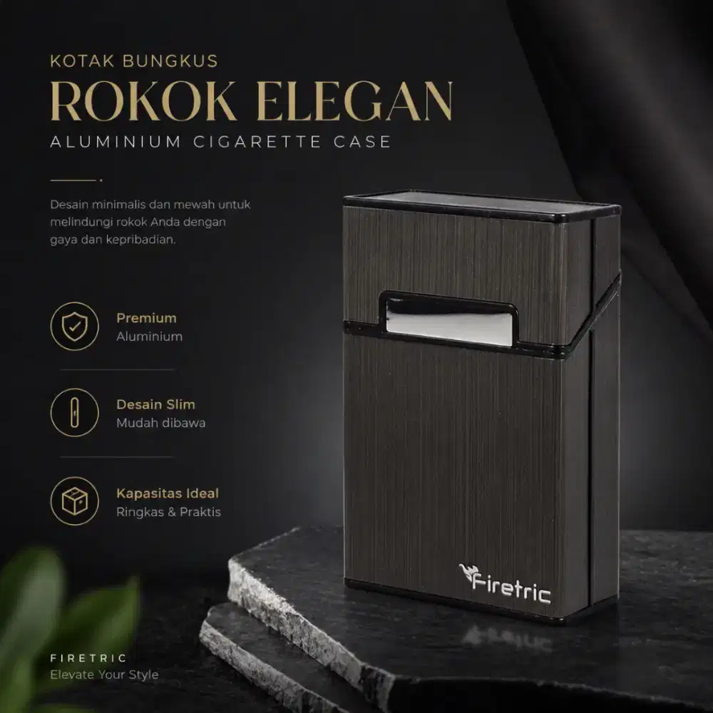 Kotak Bungkus Rokok Elegan Aluminium Cigarette Case