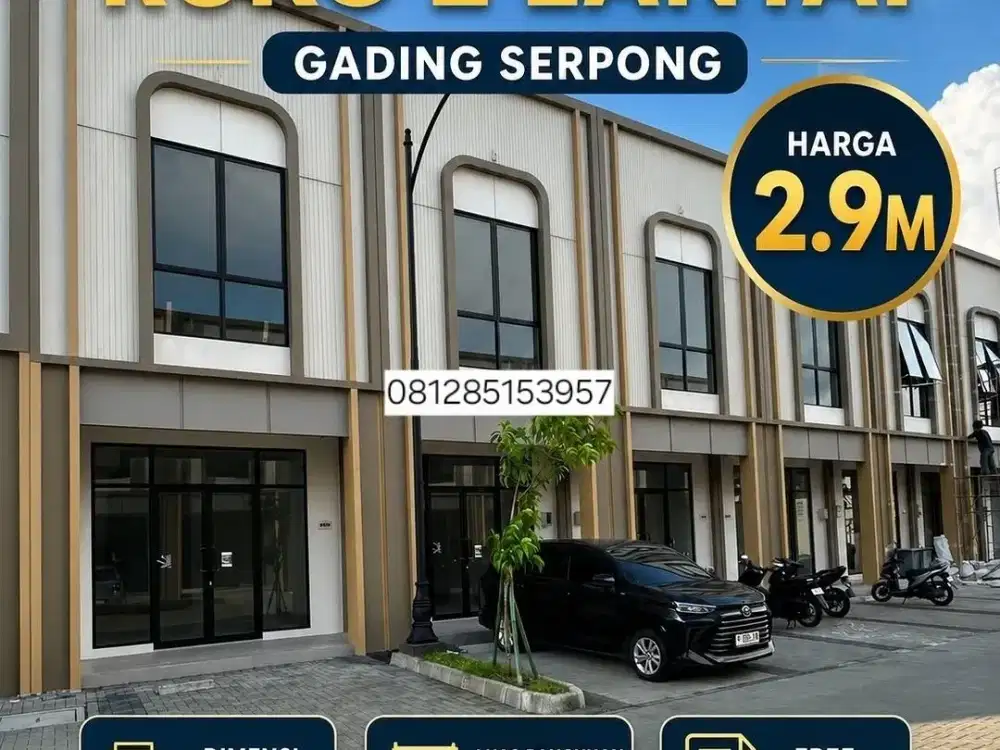 READY UNIT RUKO 2LANTAI DI GADING SERPONG ILLAGO GRANDE 2,7M FREE PPN STRATEGIS HADAP BEZ AUTO CENTER