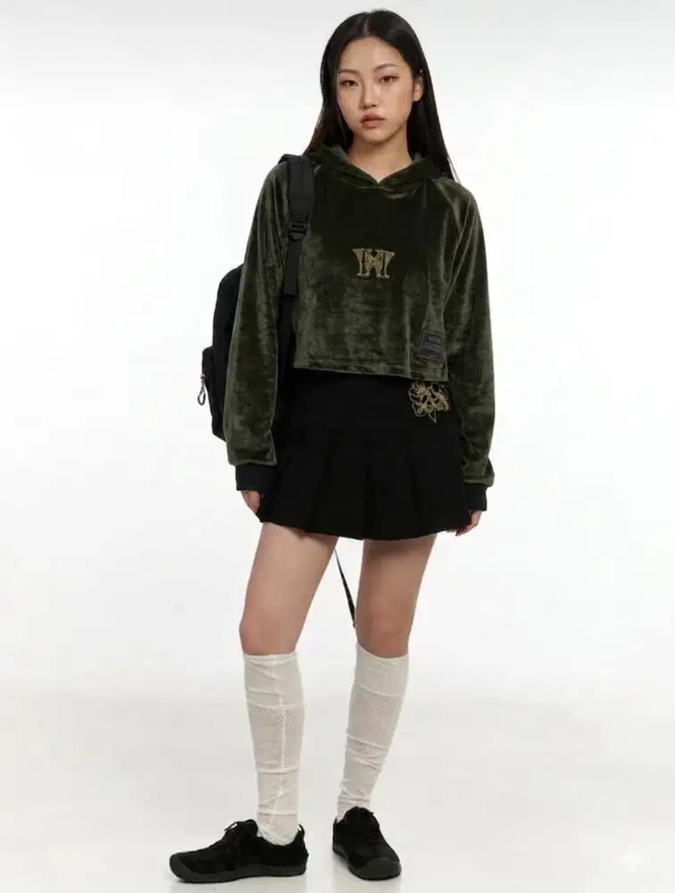 Velvet Cropped Hoodie (hardware clothing)