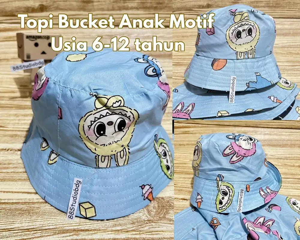Topi Bucket Anak usia 6-12th motif karakter kartun topi lucu murah