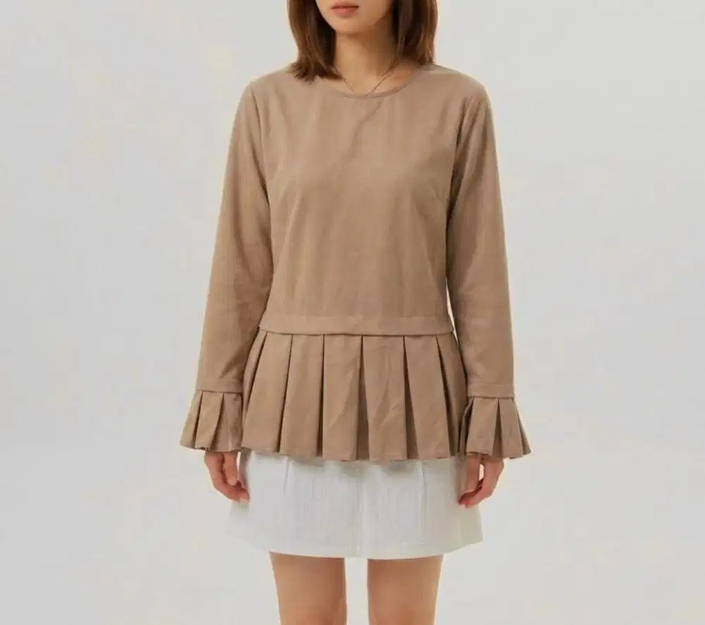 Atasan Blouse Coklat Lengan Ruffle