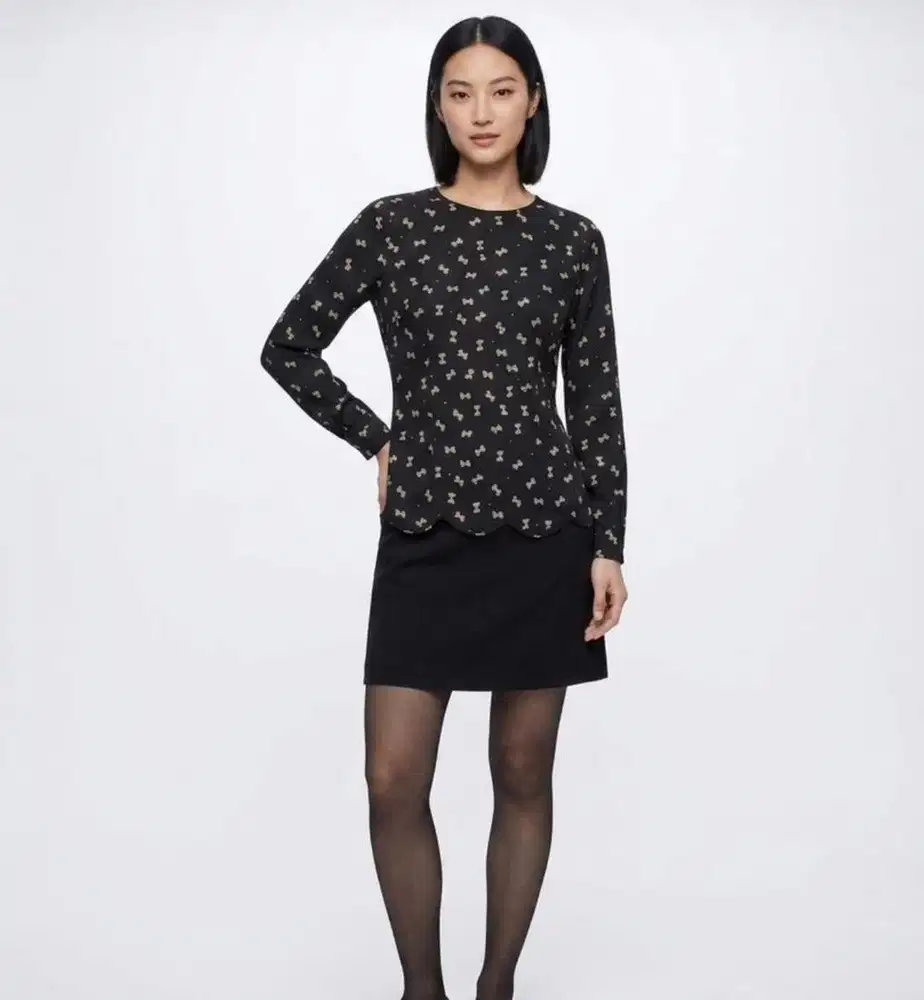 Black Satin Blouse Ribbon - Pita