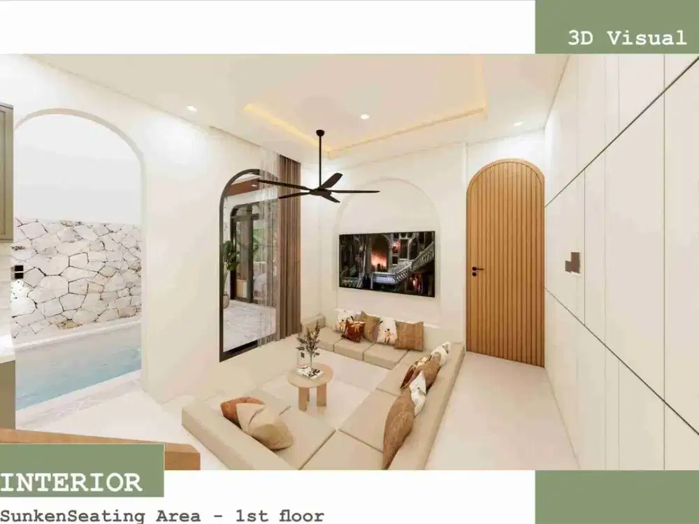 Rumah mewah bentuk Villa asri nyaman, full furnish, siap huni di Tabanan Bali