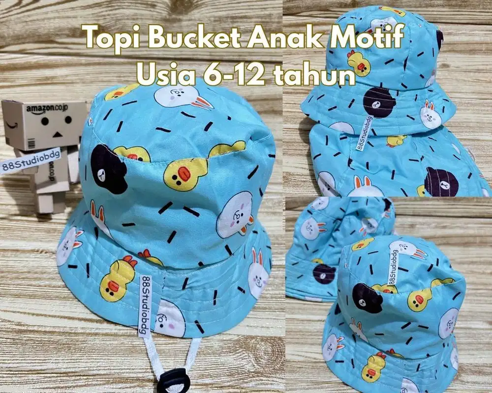 Topi Bucket Anak usia 6-12thn motif karakter kartu anak lucu murah