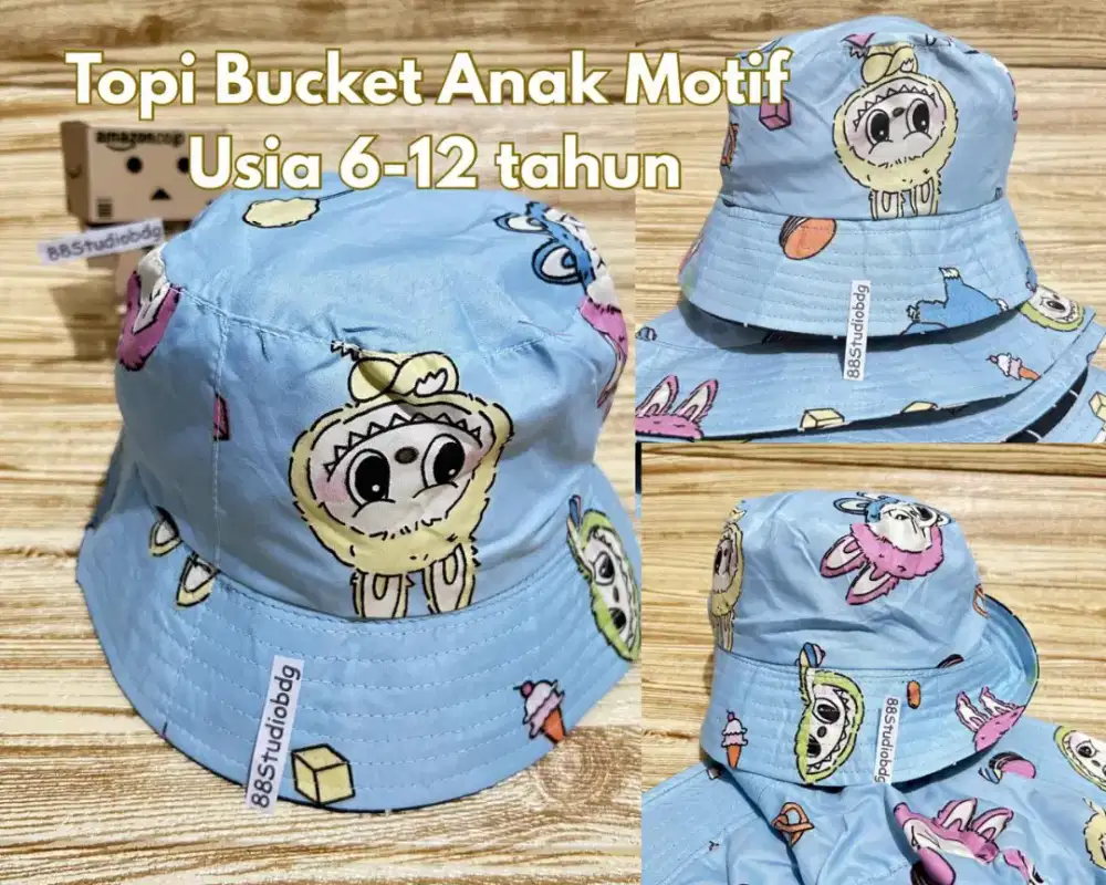 Topi Bucket Anak usia 6-12 thn motif karakter kartu anak lucu murah