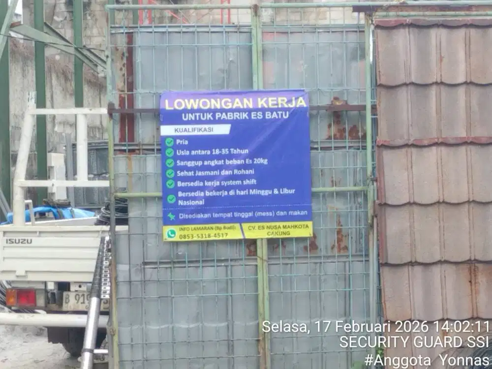 Dibuka lowongan untuk pabrik es