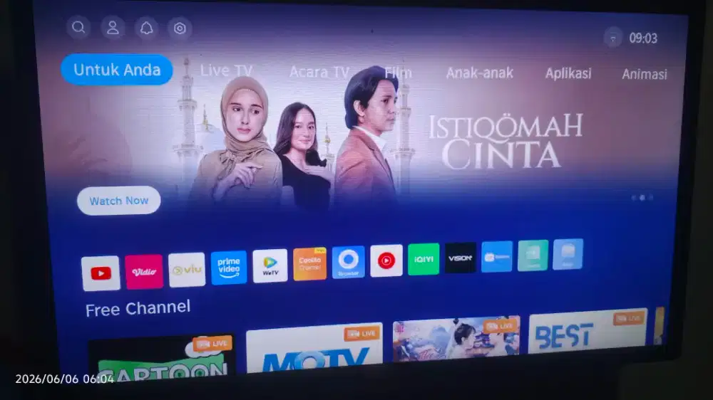Tv smart Android ukuran besar 32.inch kondisi mulus masih garansii