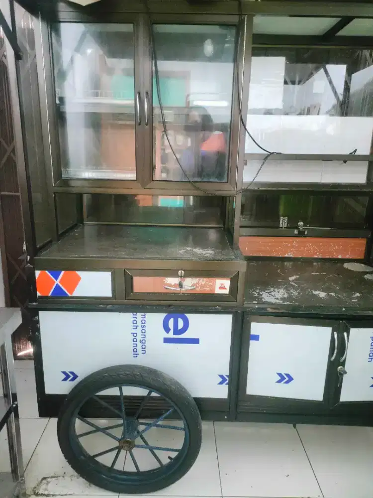 Gerobak Dagang Full Alumunium dengan gagang Besi T 2m P 1.5m L 40cm