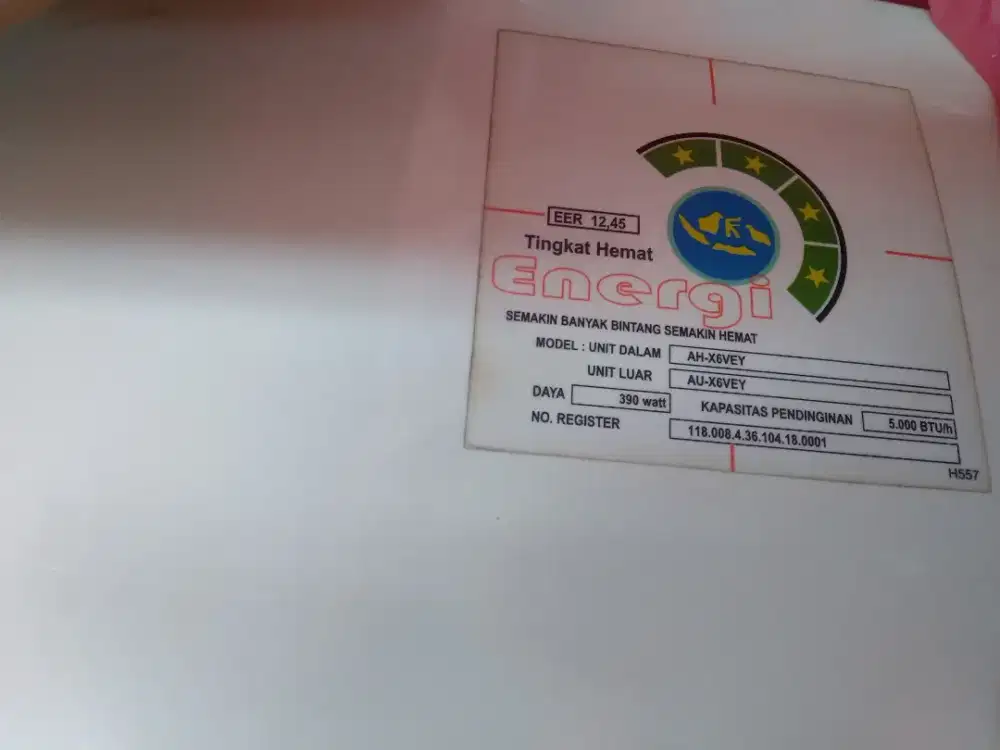 AC sharp 1/2 pk inverter, bintang 5(low energy)