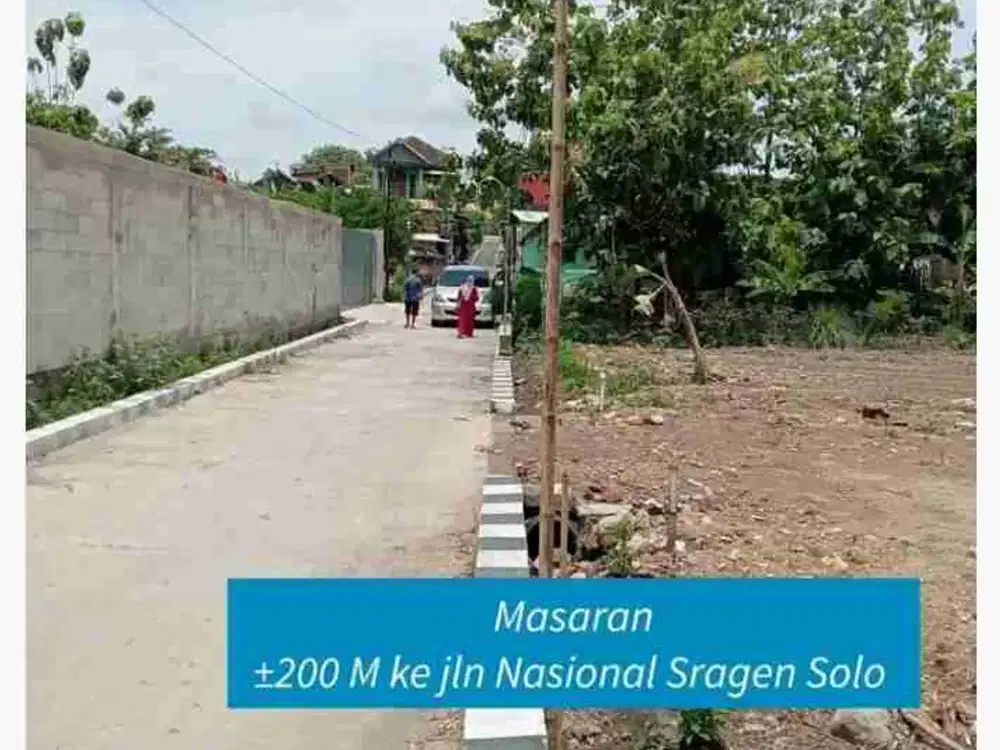 Tanah kavling Utara puskesmas Masaran 1 Sragen