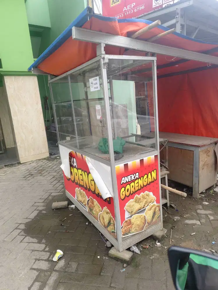 Jual gerobak / etalase gorengan paket komplit