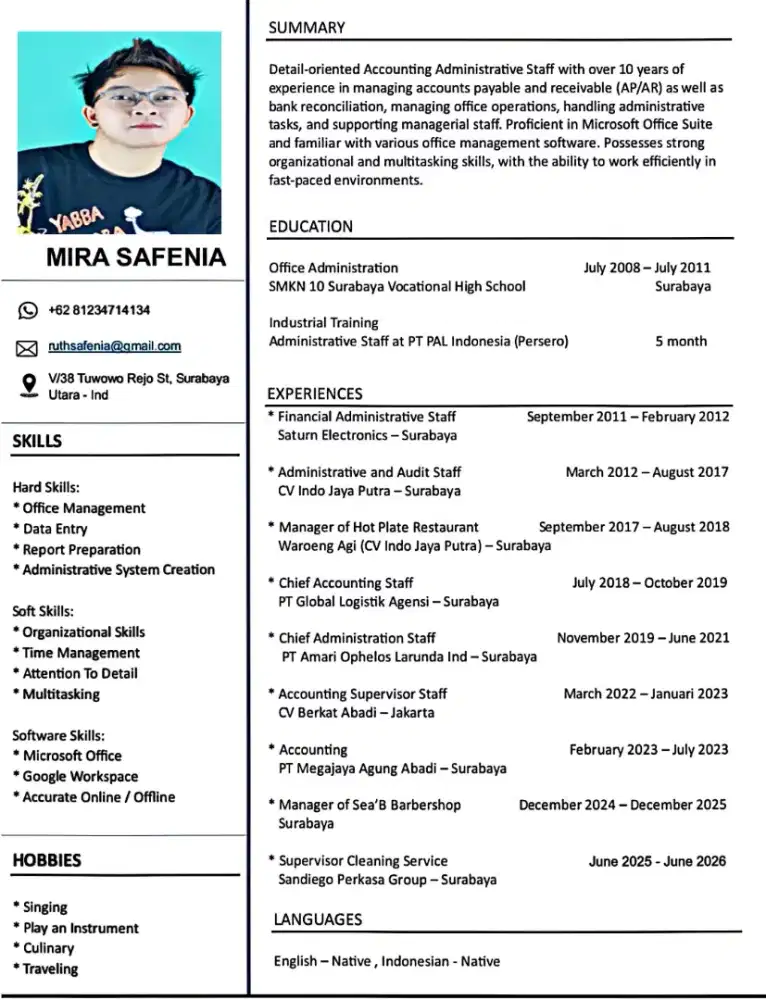 Wanita tomboy banyak skill (cari pekerjaan)