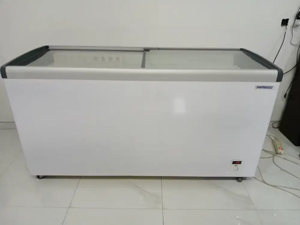 Freezer Sliding Glass Sanwoo 600 Liter no minus murah bandung