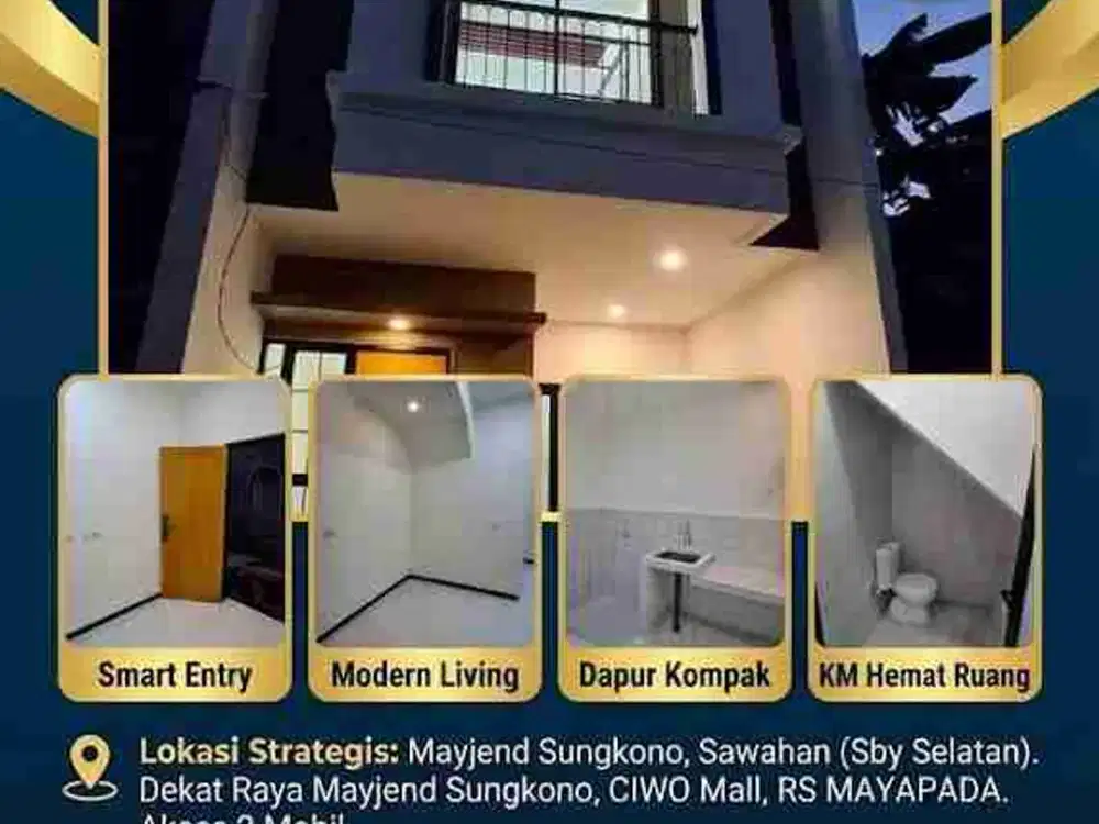 Sisa 3 Unit Rumah Baru 2 Lantai di Mayjend Sungkono, Sawahan, Sby Selatan