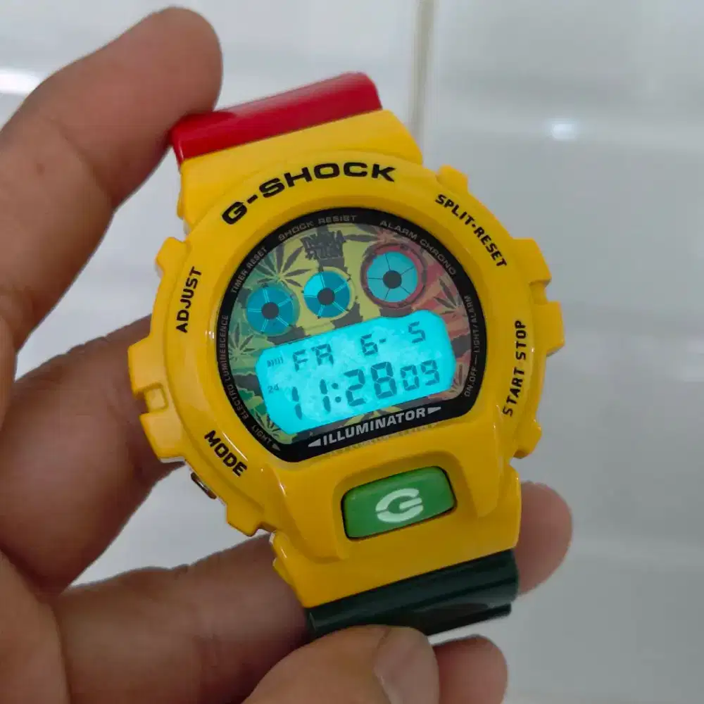 Casio G shock DW6900 custom Rasta