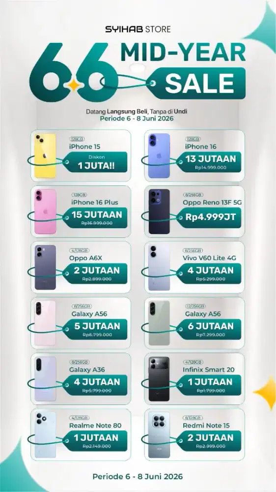 PROMO OPPO 6.6 KHUSUS DITOKO SYIHAB VETRAN