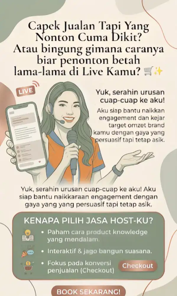JASA/ MENCARI PEKERJAAN HOST LIVE