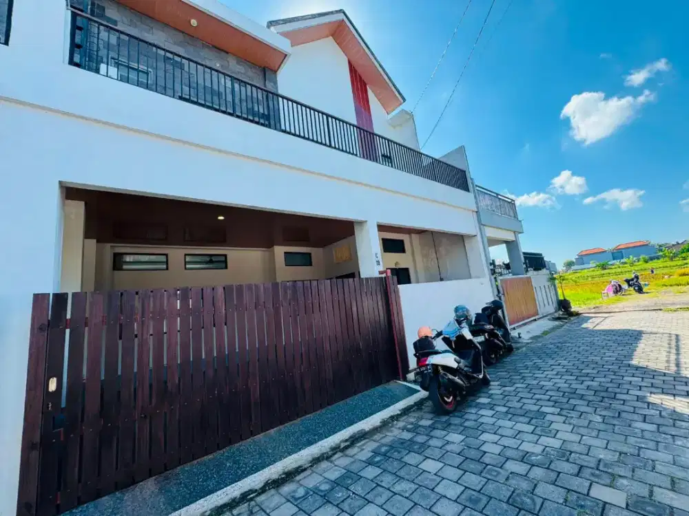 Jual rumah minimalist lantai 2 view sawah di Jl Antasura Denpasar Bali