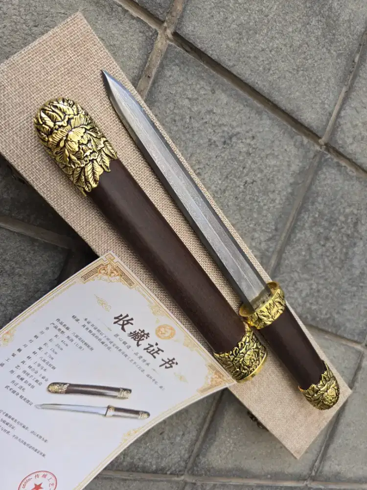 Pisau belati bijiao Bishou octagon damascus dagger mrswordman Indo