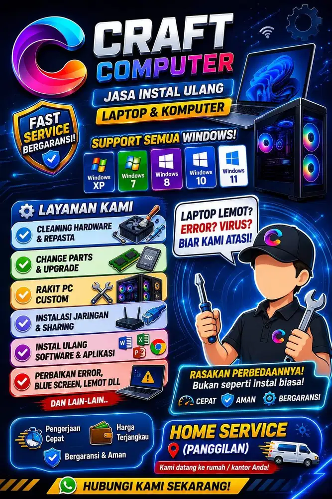 Instal Ulang Laptop Bandung Raya