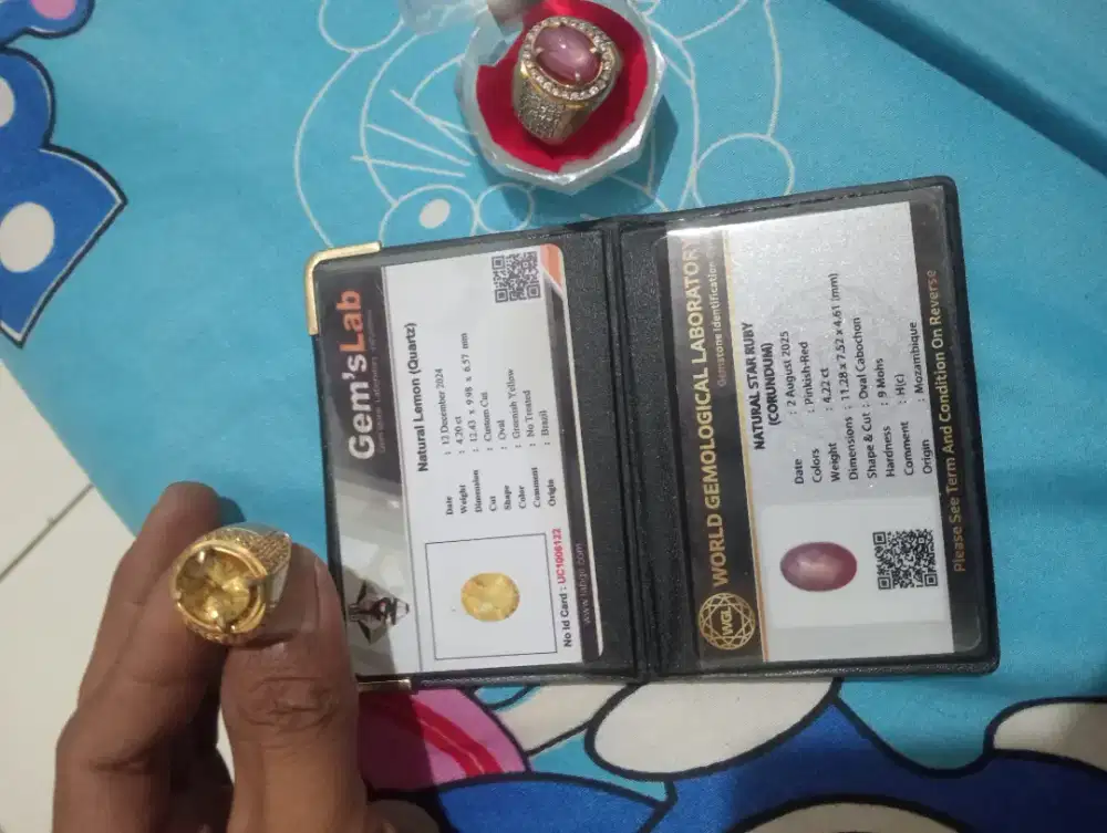 Batu permata indah di mata, natural star Ruby dan natural  lemon