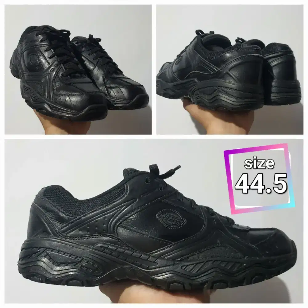 Sepatu Casual Full Black Dickies kulit size 44.5 / 45 (29cm) Second