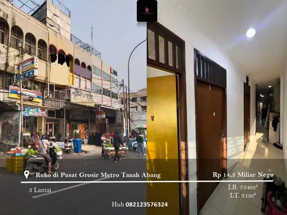 Dijual Ruko di Pusat Grosir Metro Tanah Abang