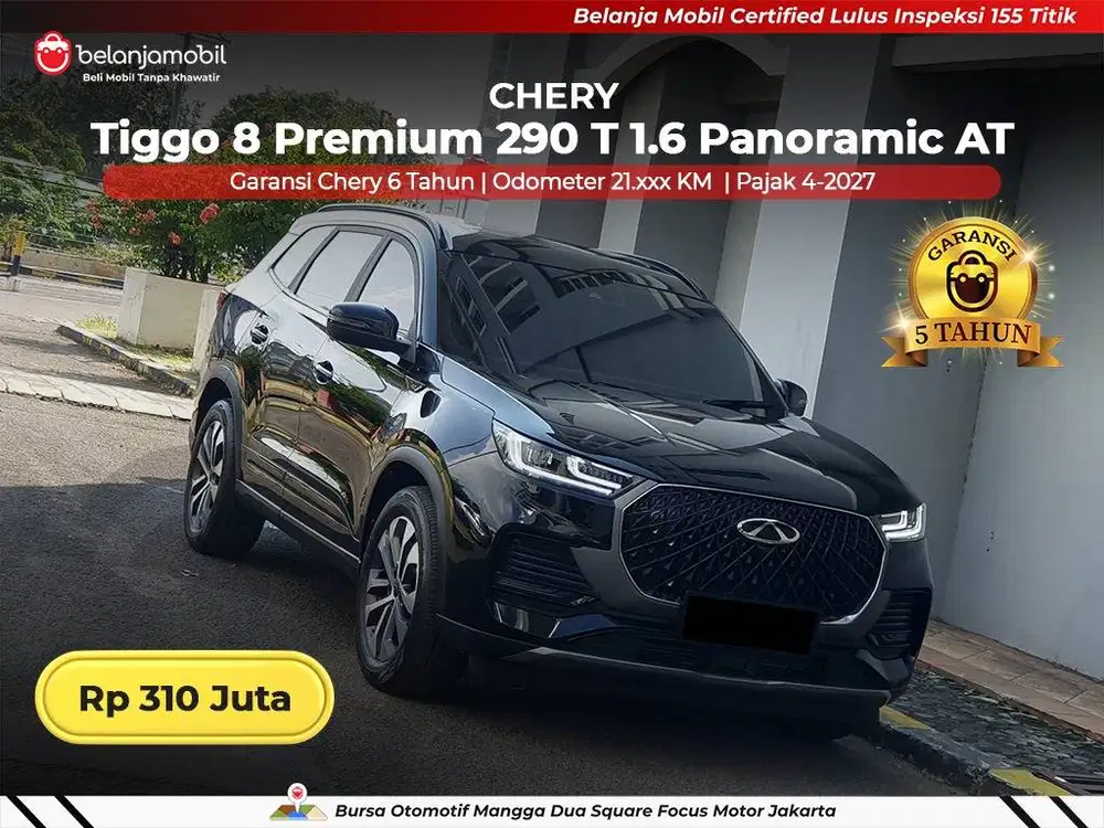 [ GARANSI 5TH ] Chery Tiggo 8 Premium 290 T 1.6 Panoramic 2025/2026