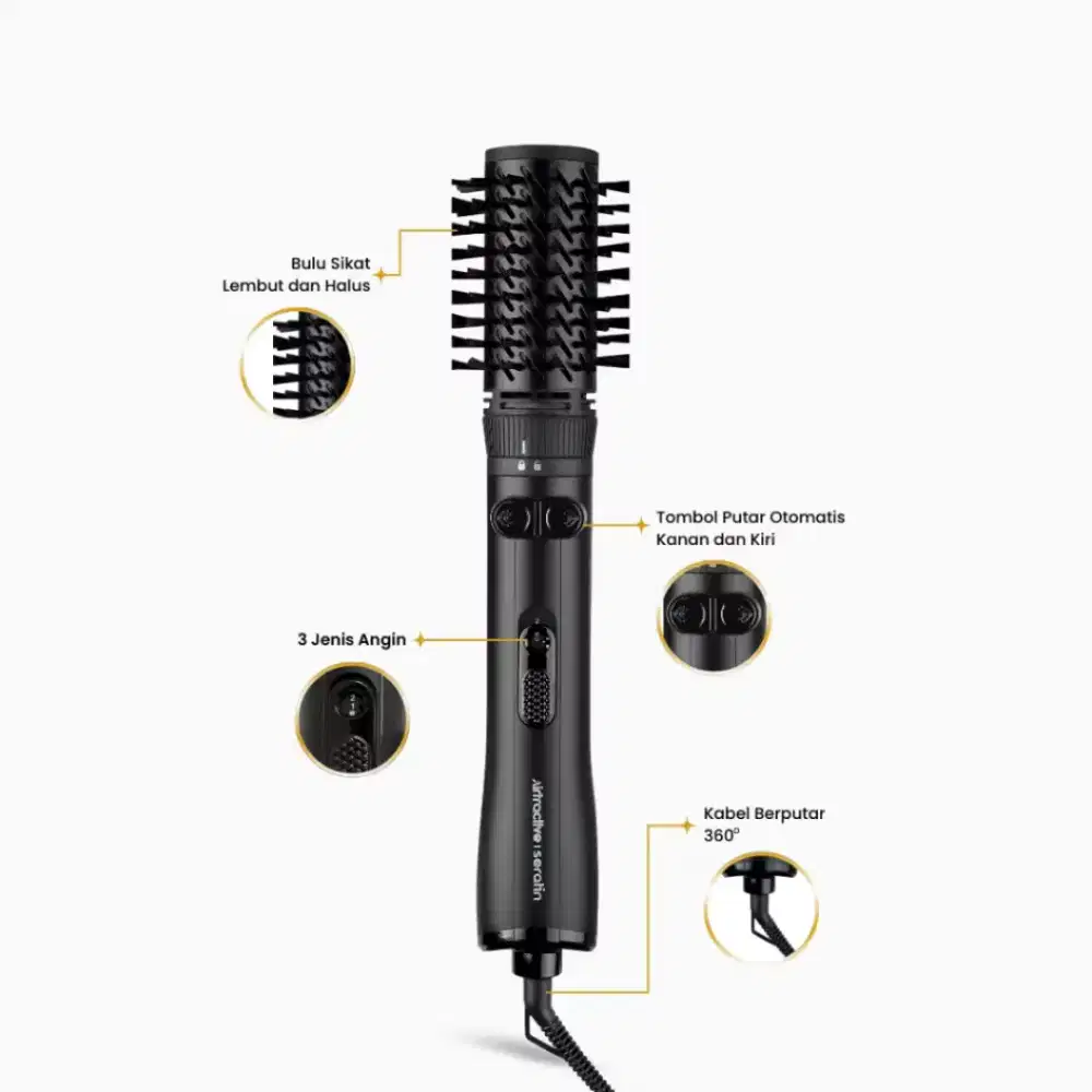 LIKE NEW, SERATIN-HAIR DRYER Airstyler Airtractive Teramic Tourmaline