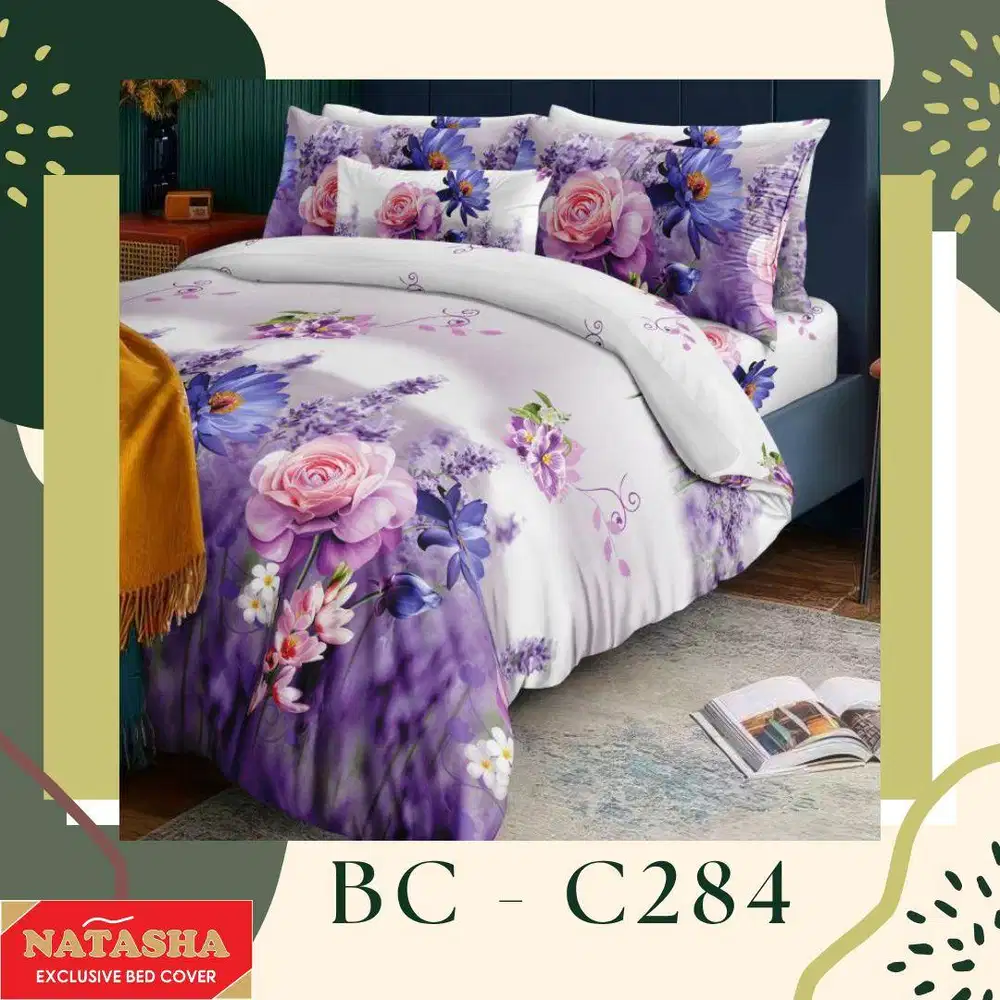 Bedcover Set + Sprei Ukuran King Size 180X200 Bahan Tidak Luntur
