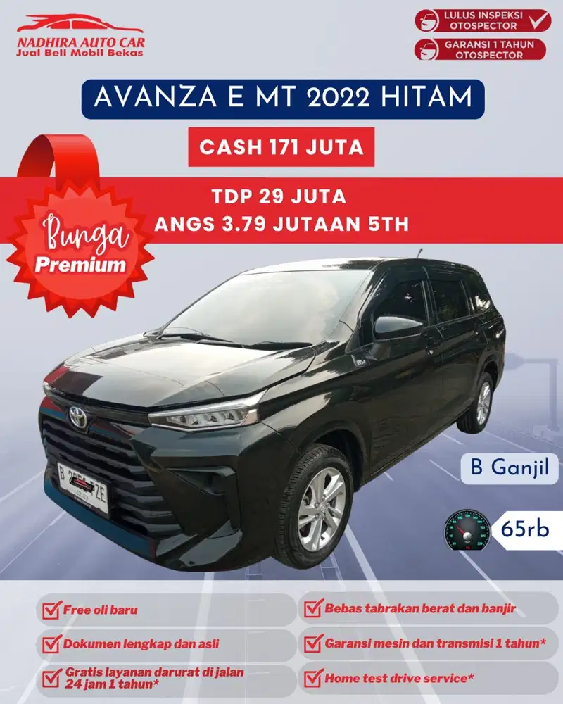 Promo Bunga Premium Avanza E MT 2022 Hitam
