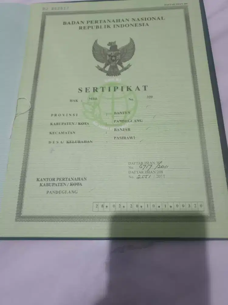 Dijual cepat tanah di Kp.Heas Desa pasir Awi  Banjar Pandeglang
