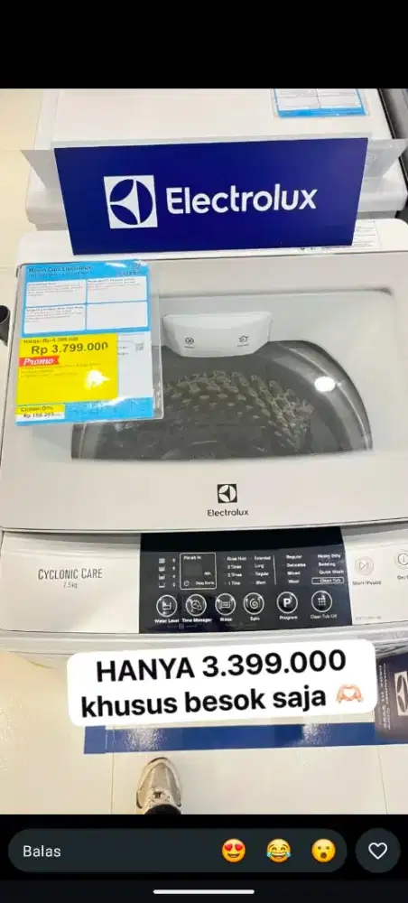 CICILAN 0% MESIN CUCI ELECTROLUX