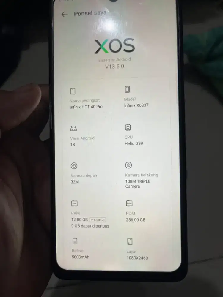 Saya mau jual hp infinix hot 40 pro
