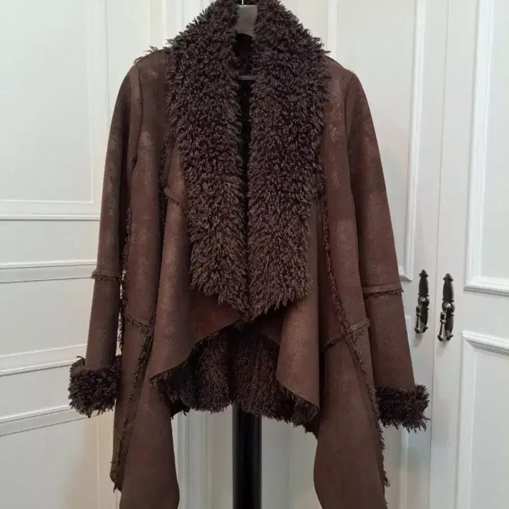 Jacket coat fur leather kulit domba asli Brand D's