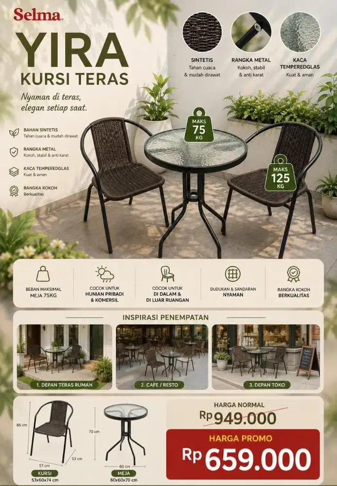 SET MEJA KURSI OUTDOOR
