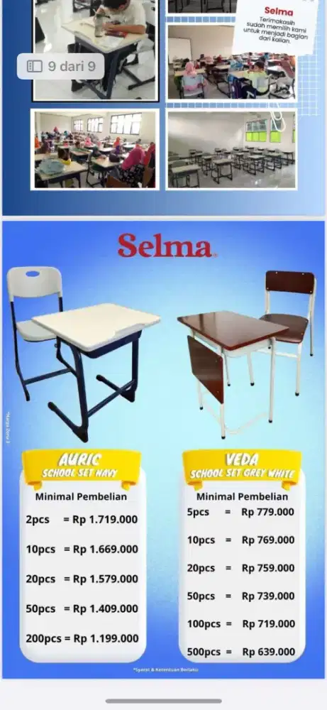 Meja Belajar Set