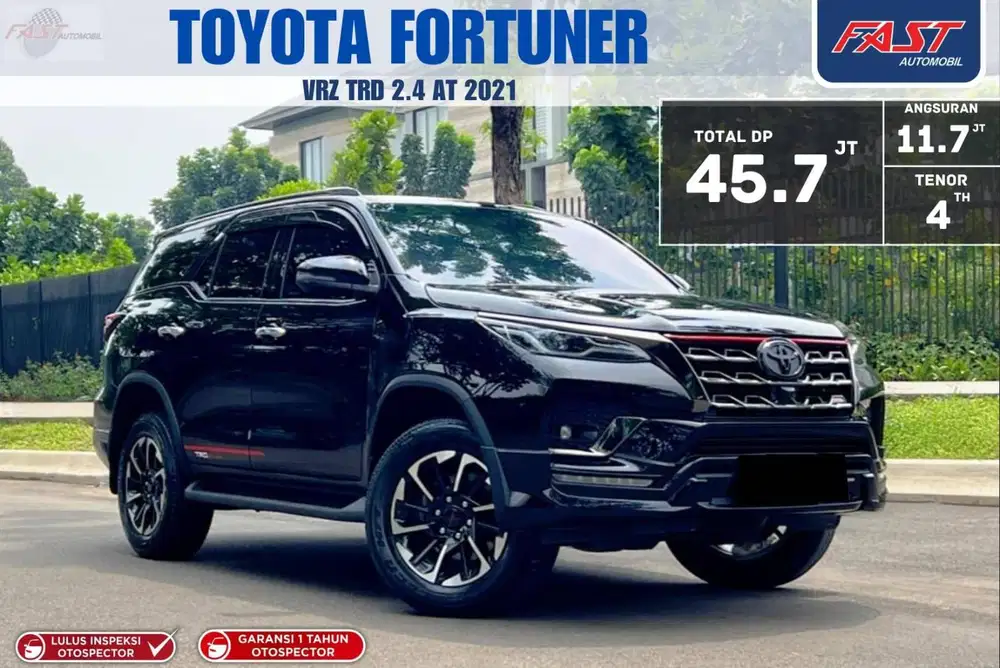 LOW KM.44RB PAJAK PANJANG GARANSI TOYOTA FORTUNER VRZ TRD 2021