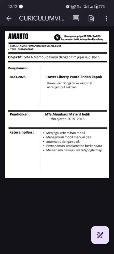 Driver bos siap menginap
