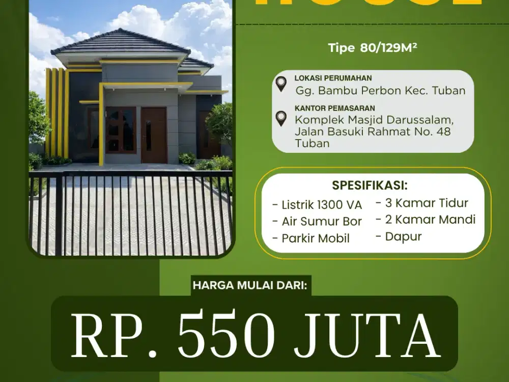 BGF House Hunian Nyaman dan Modern Daerah Tuban