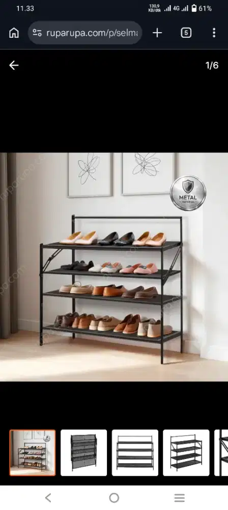 PROMO!! SELMA NORTON FOLDABLE SHOE RACK 4 TIERS