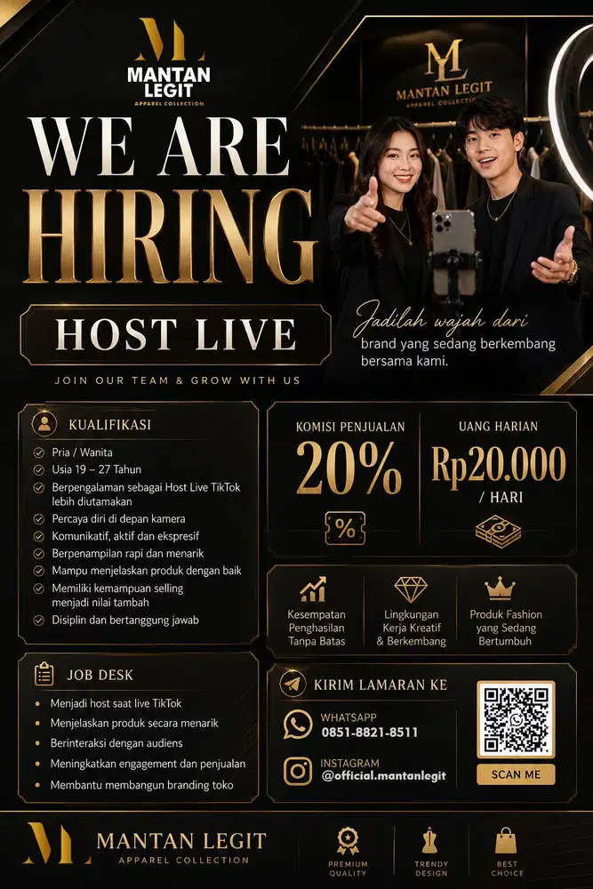 Dibutuhkan Host Live TikTok - Mantan Legit Bandung