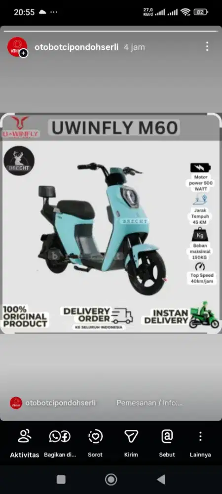 Sepeda listrik m60 Garansi resmi