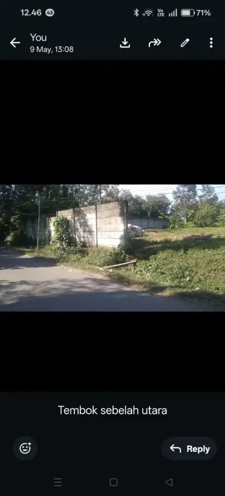 Tanah 4287m2 kandangan Srengat Blitar dijual BU