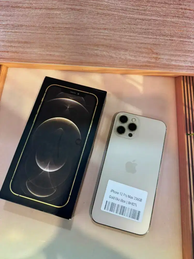 iPhone 12 Pro Max 256GB Gold Ex iBox BH 82% lengkap
