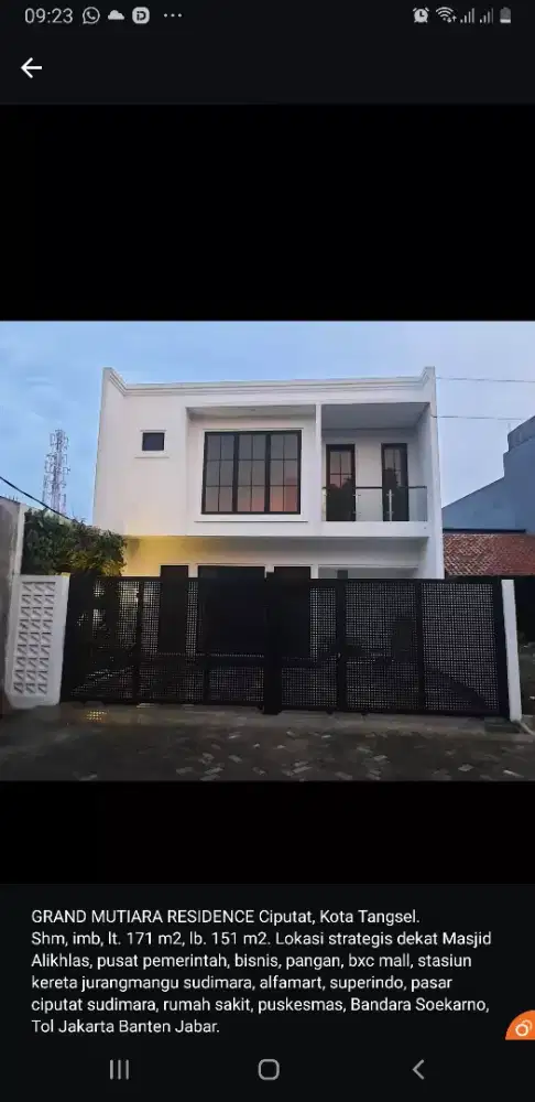 Rumah mewah cluster harga cingcai area bintaro 1km dr stasiun krl