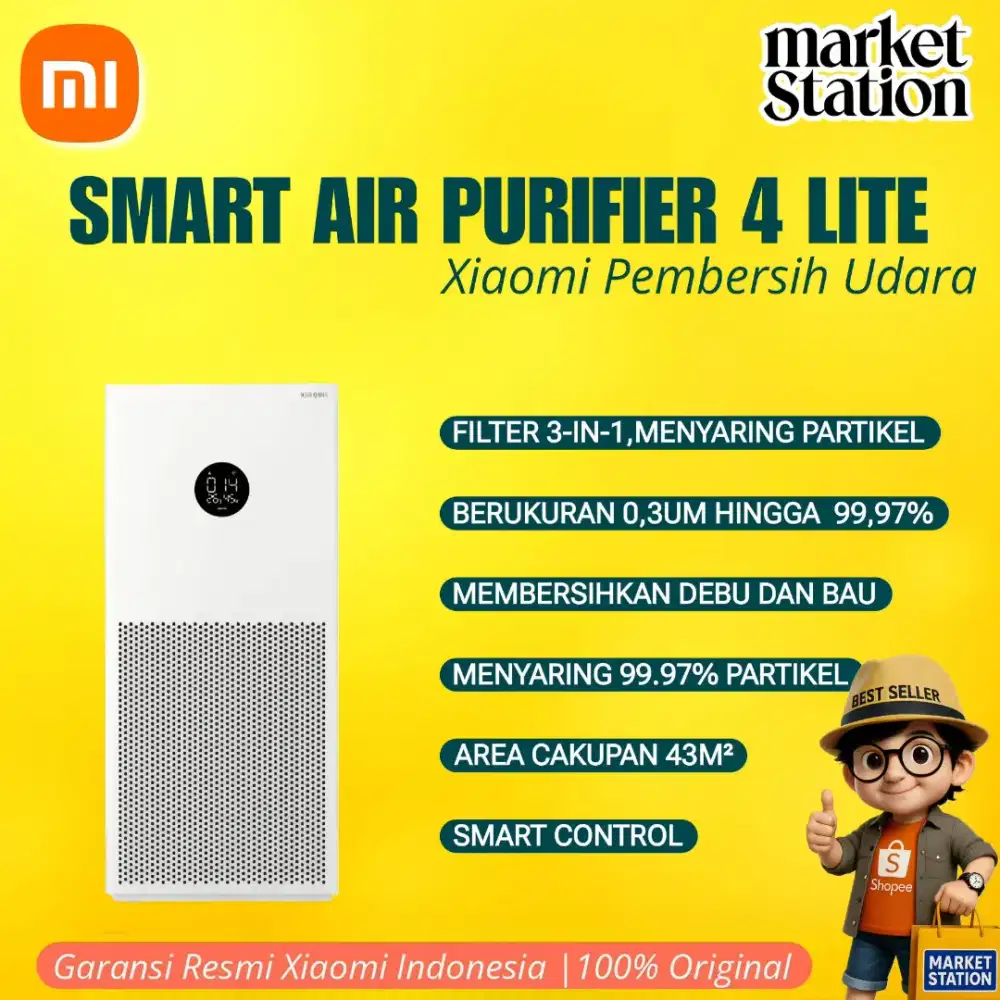 Xiaomi Mi Air Purifier Penjernih Udara 4 Lite Garansi Resmi Xiaomi