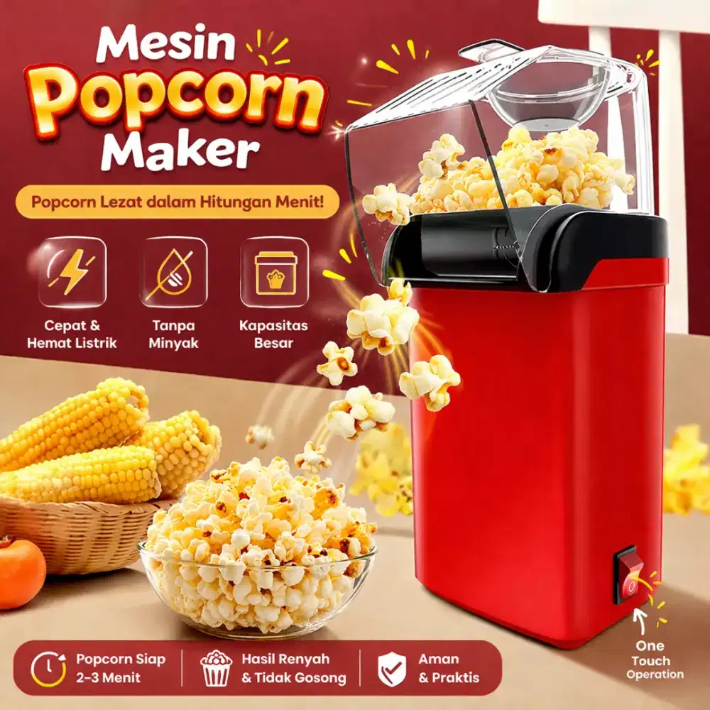 Mesin Electric Popcorn Maker Hot Air Corn Machine 60g
