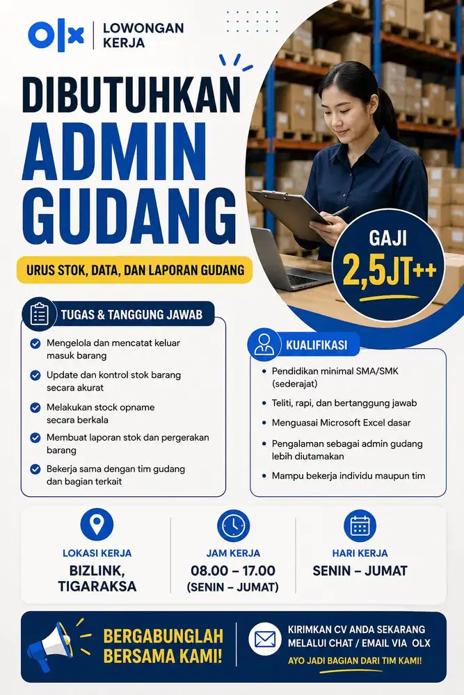 LOWONGAN KERJA – ADMIN GUDANG
